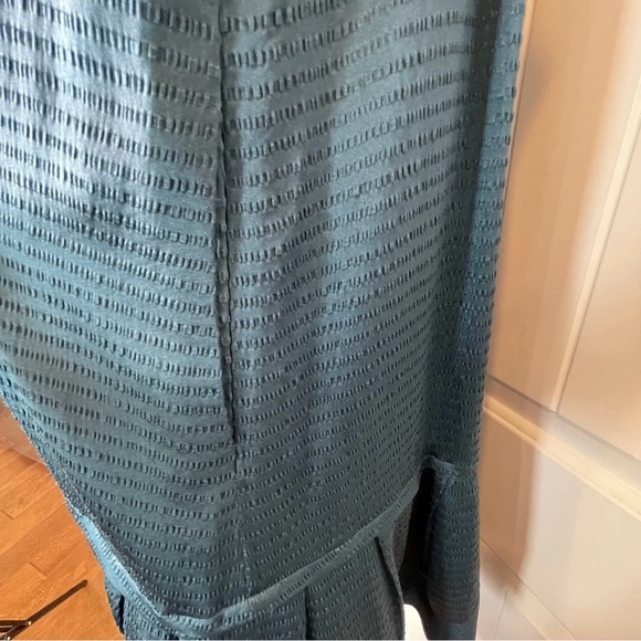 Lela Rose Silk Linen Textured Dark Teal Blue Short Sleeveless Mini Dress Size 6 - Picture 10 of 14
